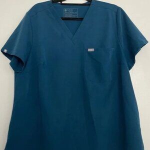 FIGS CATARINA WOMAN'S SCRUB TOP CARIBBEAN BLUE XXL.